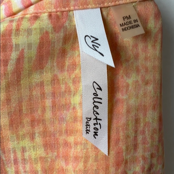 NYCollection Orange Pink Floral Button Down Blouse - Picture 10 of 10